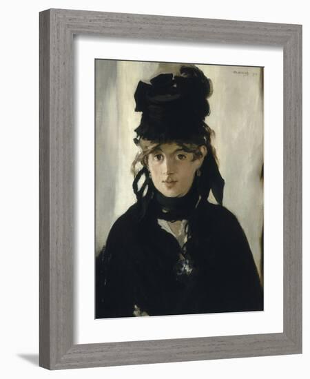 Berthe Morisot au bouquet de violettes-Edouard Manet-Framed Giclee Print