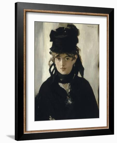 Berthe Morisot au bouquet de violettes-Edouard Manet-Framed Giclee Print