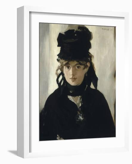 Berthe Morisot au bouquet de violettes-Edouard Manet-Framed Giclee Print