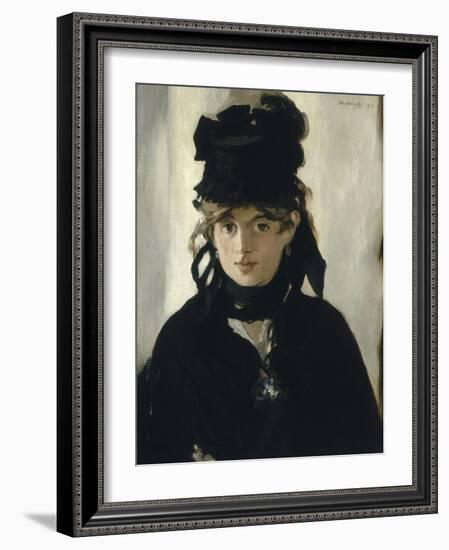 Berthe Morisot au bouquet de violettes-Edouard Manet-Framed Giclee Print