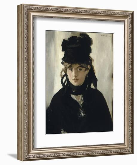 Berthe Morisot au bouquet de violettes-Edouard Manet-Framed Giclee Print