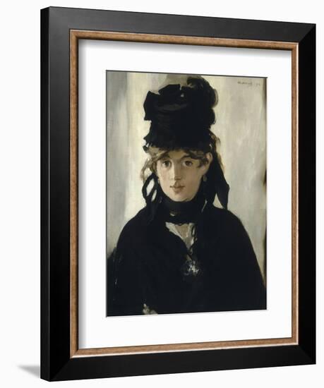 Berthe Morisot au bouquet de violettes-Edouard Manet-Framed Giclee Print