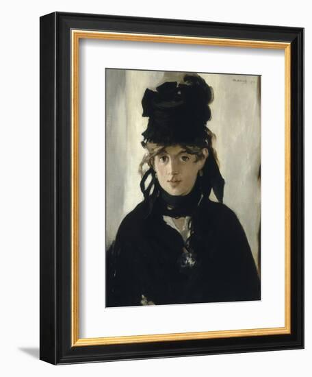 Berthe Morisot au bouquet de violettes-Edouard Manet-Framed Giclee Print