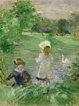 Eugène Manet and His Daughter in Bougival-Berthe Morisot-Art Print