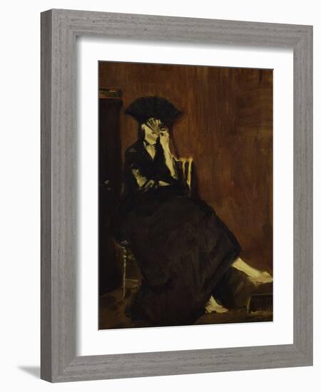 Berthe Morisot, c.1872-Edouard Manet-Framed Giclee Print