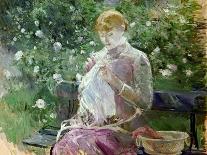 Child in the Hollyhocks, 1881-Berthe Morisot-Giclee Print