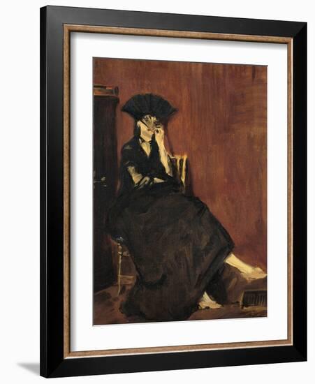 Berthe Morisot with a Fan-Edouard Manet-Framed Art Print