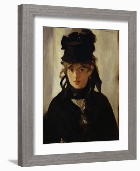 Berthe Morisot with Bouquet of Violets, 1872-Edouard Manet-Framed Giclee Print