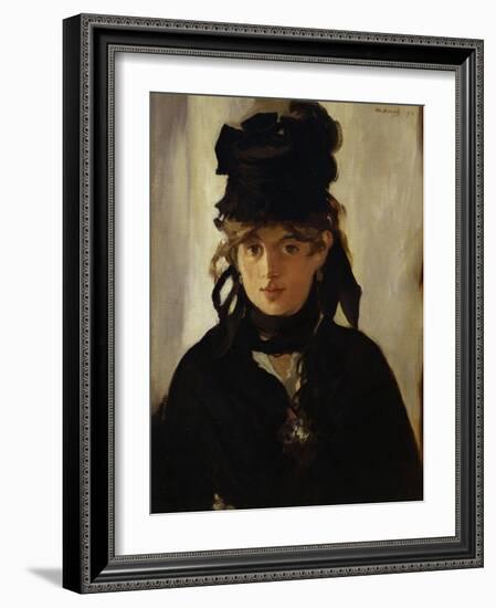 Berthe Morisot with Bouquet of Violets, 1872-Edouard Manet-Framed Giclee Print