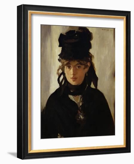 Berthe Morisot with Bouquet of Violets, 1872-Edouard Manet-Framed Giclee Print