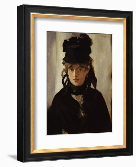 Berthe Morisot with Bouquet of Violets, c.1872-Edouard Manet-Framed Art Print