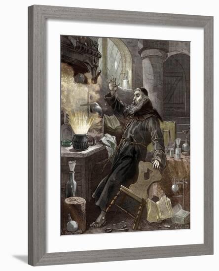 Berthold Schwarz Discovering Gunpowder-null-Framed Giclee Print