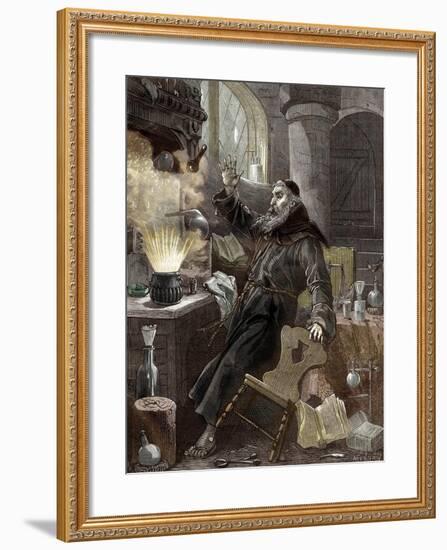 Berthold Schwarz Discovering Gunpowder-null-Framed Giclee Print