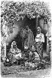 Etching of Spanish Explorers and Indigenous People-Bertrand-Framed Premier Image Canvas