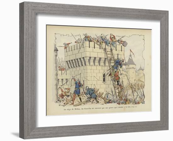 Bertrand Du Guesclin Struck on the Head by a Stone at the Siege of Melun, 1359-Paul de Semant-Framed Giclee Print