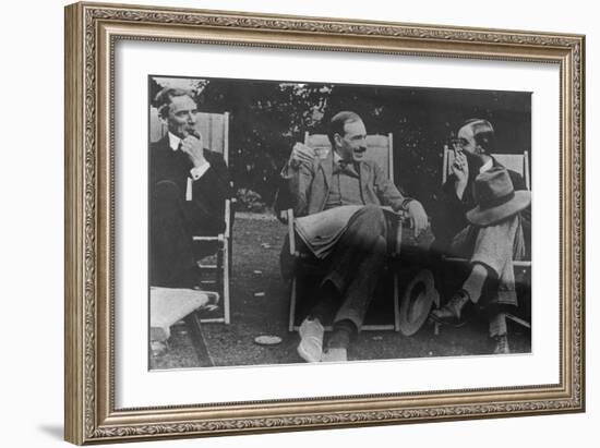 Bertrand Russell, J. M. Keynes and Lytton Strachey, c.1917-English Photographer-Framed Photographic Print