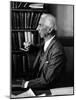 Bertrand Russell Sitting at His Desk at California University at Los Angeles-Peter Stackpole-Mounted Photographic Print