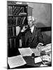 Bertrand Russell Sitting at His Desk at California University at Los Angeles-Peter Stackpole-Mounted Photographic Print