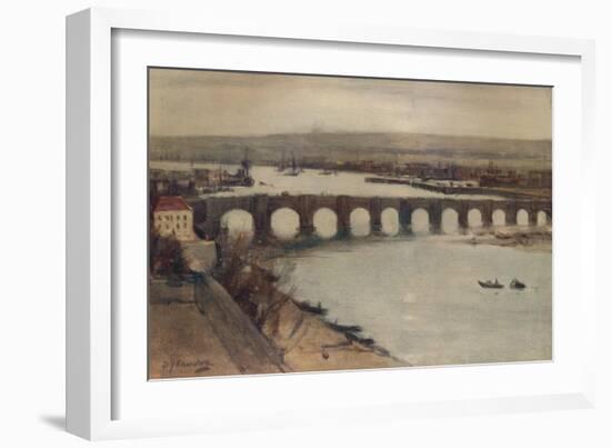 'Berwick Bridge', c1912, (c1915)-David Young Cameron-Framed Giclee Print