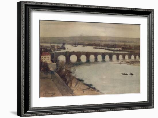 'Berwick Bridge', c1912, (c1915)-David Young Cameron-Framed Giclee Print