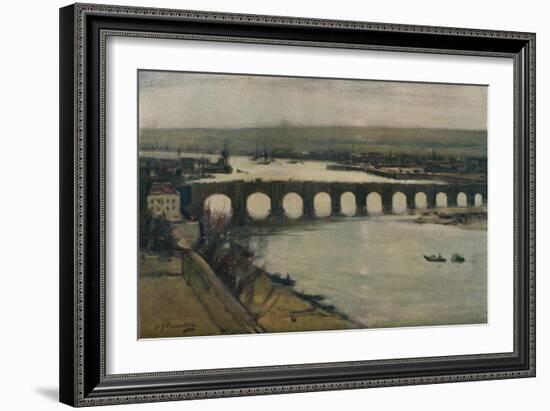 'Berwick Bridge', c1912-David Young Cameron-Framed Giclee Print