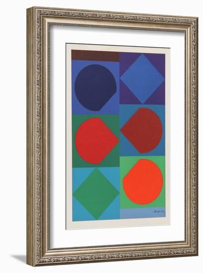 Beryll, from Souvenirs de Portraits d'Artistes. Jacques Prevert: Le Coeur l'ouvre-Victor Vasarely-Framed Collectable Print
