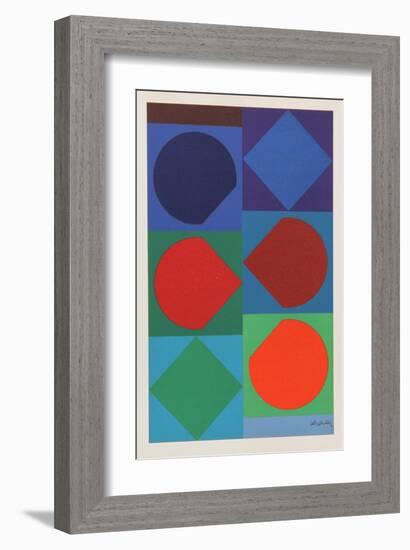 Beryll, from Souvenirs de Portraits d'Artistes. Jacques Prevert: Le Coeur l'ouvre-Victor Vasarely-Framed Collectable Print