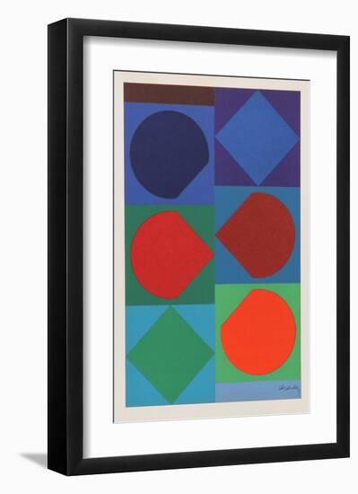 Beryll, from Souvenirs de Portraits d'Artistes. Jacques Prevert: Le Coeur l'ouvre-Victor Vasarely-Framed Collectable Print