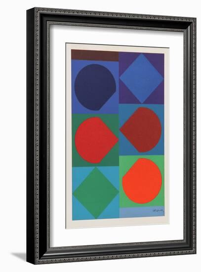 Beryll, from Souvenirs de Portraits d'Artistes. Jacques Prevert: Le Coeur l'ouvre-Victor Vasarely-Framed Collectable Print