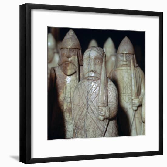 'Beserks Biting their Shields' - The Lewis Chessmen, (Norwegian?), c1150-c1200. Artist: Unknown-Unknown-Framed Giclee Print