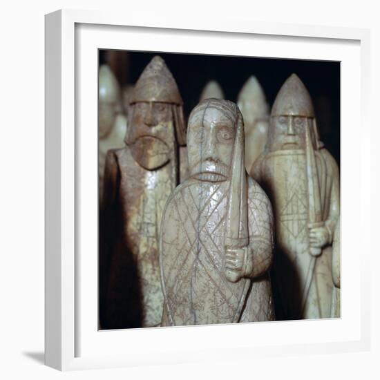 'Beserks Biting their Shields' - The Lewis Chessmen, (Norwegian?), c1150-c1200. Artist: Unknown-Unknown-Framed Giclee Print