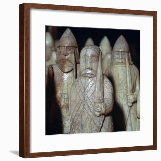 'Beserks Biting their Shields' - The Lewis Chessmen, (Norwegian?), c1150-c1200. Artist: Unknown-Unknown-Framed Giclee Print