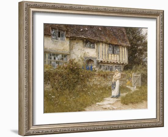 Beside the Old Church Gate Farm, Smarden, Kent (Watercolour with Scratching Out)-Helen Allingham-Framed Giclee Print