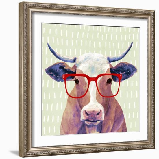 Bespectacled Bovine I-Victoria Borges-Framed Art Print