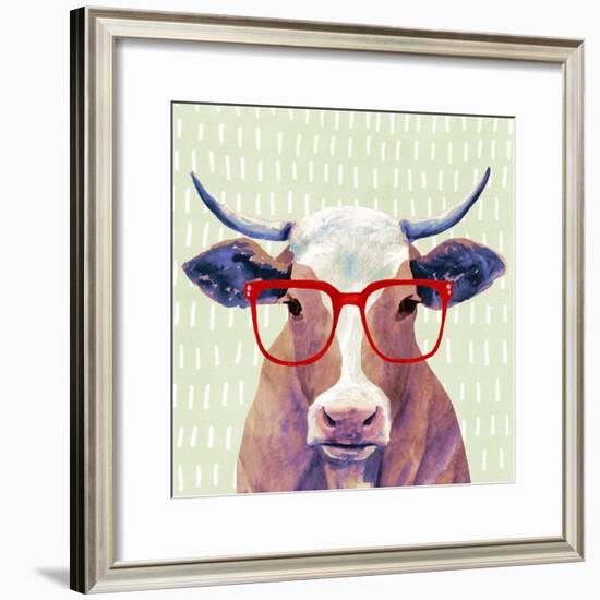 Bespectacled Bovine I-Victoria Borges-Framed Art Print