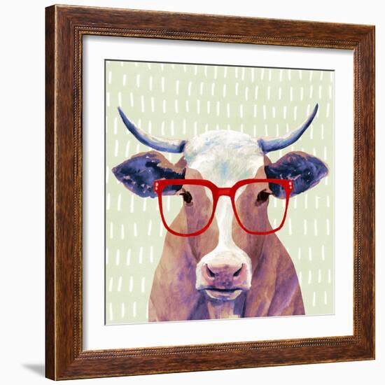 Bespectacled Bovine I-Victoria Borges-Framed Art Print