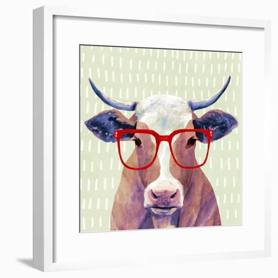 Bespectacled Bovine I-Victoria Borges-Framed Art Print