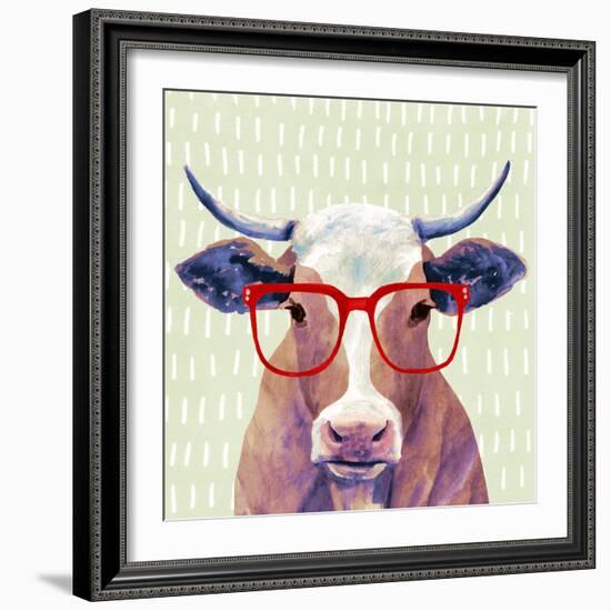 Bespectacled Bovine I-Victoria Borges-Framed Art Print