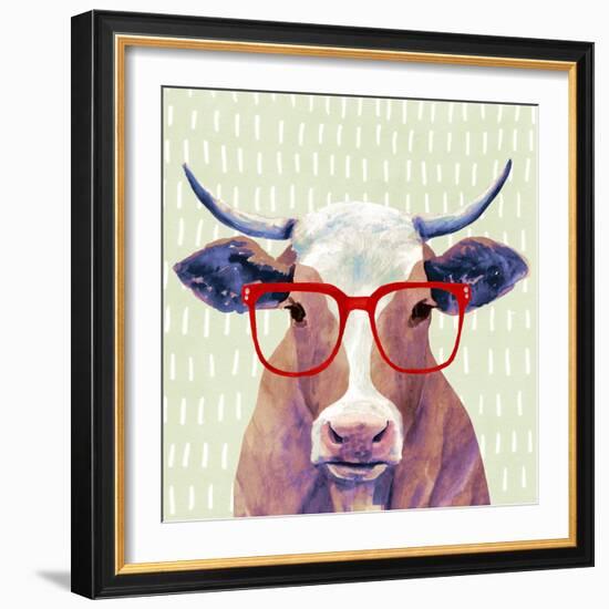 Bespectacled Bovine I-Victoria Borges-Framed Art Print