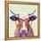 Bespectacled Bovine I-Victoria Borges-Framed Stretched Canvas