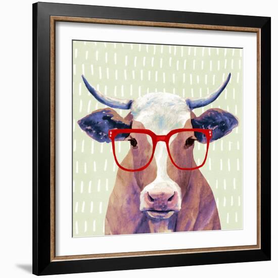 Bespectacled Bovine I-Victoria Borges-Framed Premium Giclee Print