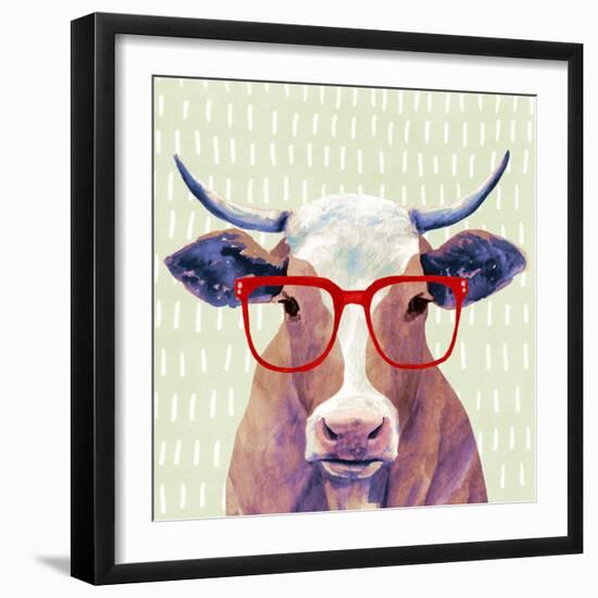 Bespectacled Bovine I-Victoria Borges-Framed Premium Giclee Print