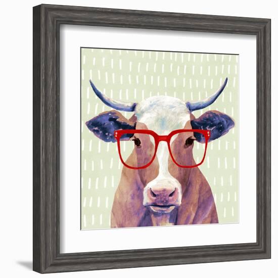 Bespectacled Bovine I-Victoria Borges-Framed Art Print