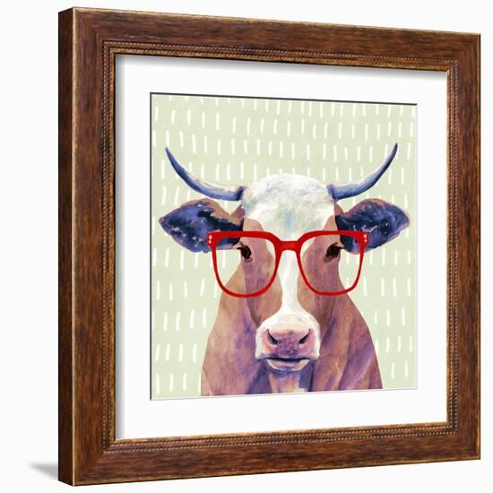 Bespectacled Bovine I-Victoria Borges-Framed Art Print