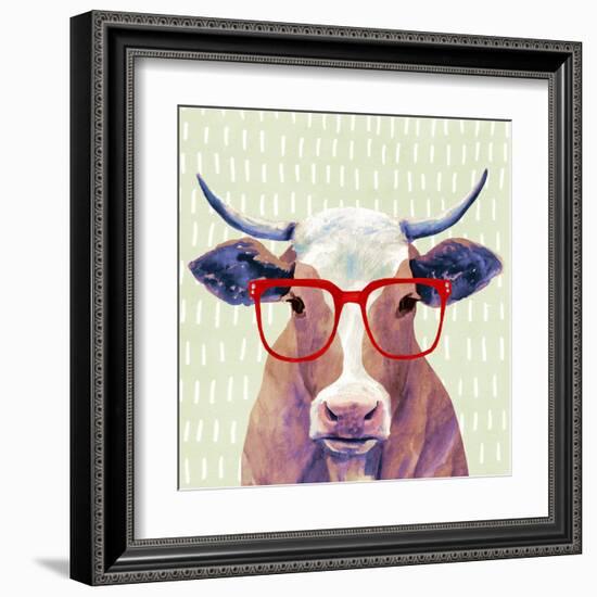 Bespectacled Bovine I-Victoria Borges-Framed Art Print