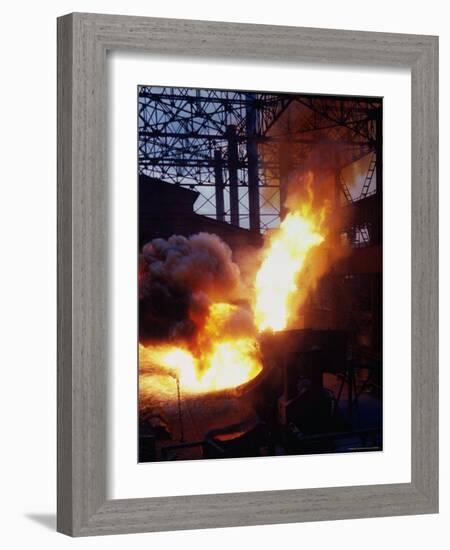 Bessemer Furnace change Iron to Steel for Munitions Production at Birmingham Steel Prod. Center-Dmitri Kessel-Framed Photographic Print