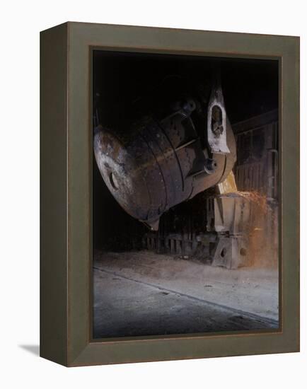 Bessemer Pouring Molten Steel at Birmingham Steel Company-Dmitri Kessel-Framed Premier Image Canvas
