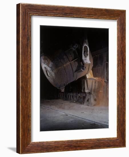 Bessemer Pouring Molten Steel at Birmingham Steel Company-Dmitri Kessel-Framed Photographic Print