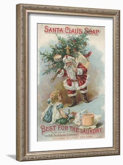 Best for the Laundry', Advertisement for Fairbank's Santa Claus Soap, C.1880-American School-Framed Giclee Print