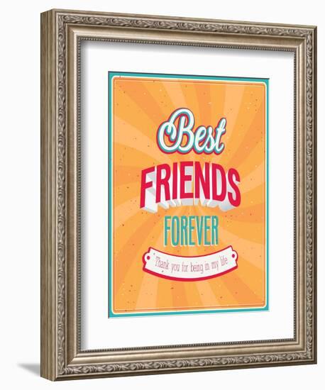 Best Friends Forever Typographic Design-MiloArt-Framed Art Print